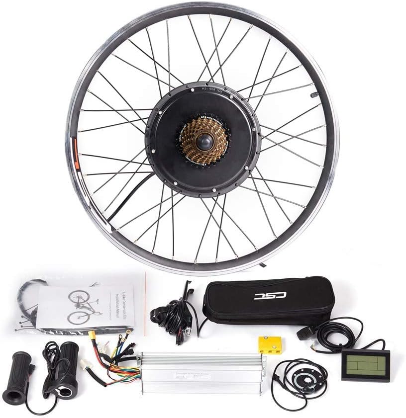 CSCbike MTB E-Bike Conversion Kit 36V 48V Mountain Electric Bicycle Rear Wheel Conversion Parts with LCD Meter Controller PAS Brake Lever Speed Throttle