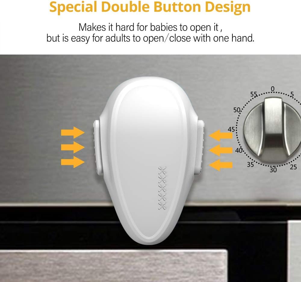 EUDEMON Childproof Oven Door Lock, Oven Front Lock Easy to Install and no Tools Need or Drill (White) - Image 4