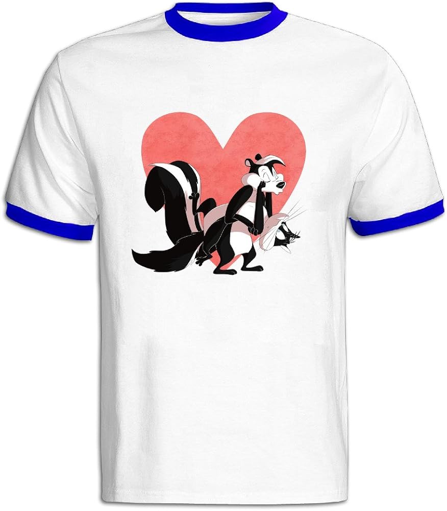 Men's Black Unique Pepe Le Pew Looney Tunes T-Shirts US Size