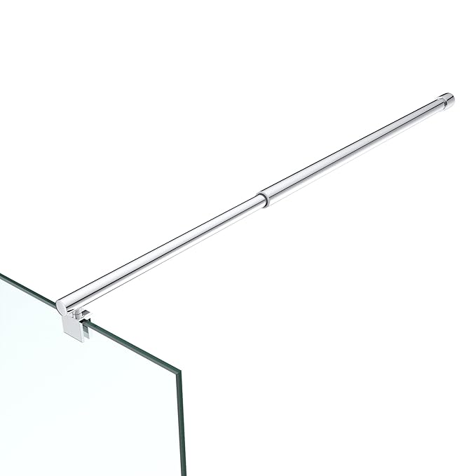 Haltestange für Duschwände Dusche Duschabtrennung rund Stabilisator Edelstahl Verstellung 700-1200 mm Glasstärken 6-10 mm GS2