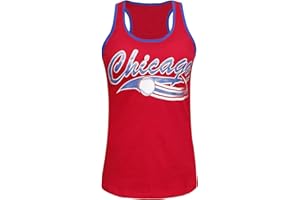 Geneisteck Womens The City Baseball Fans Athletic Vest Tank Tops Shirts - Red & Blue