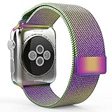 Enow Smart Watch Band, Fully Magnetic Closure Clasp Mesh Loop Milanese Stainless Steel Bracelet Strap for Smart iWatch Sport & Edition 38mm & 42mm