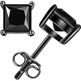 Impalsory Princess Cut Moissanite Stud Earrings, 925 Sterling Silver 18K Gold Plated, Hypoallergenic Square Earrings, Jewelry Gift for Women & Men