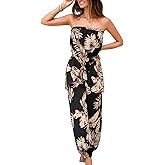 CUPSHE Women's Jumpsuit Tropical Off-Shoulder Sleeveless One Piece Casual Summer Outfits Romper