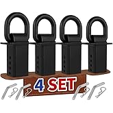 Stake Pocket D Rings Heavy Duty 18000lbs – Trailer Tie Down Anchors for Flatbed Trucks & Utility Trailers, 2"x4" Stake Pocket Mount with 1/2" Hitch Pin | 4PCS Trailer Accessories D Rings(Black)