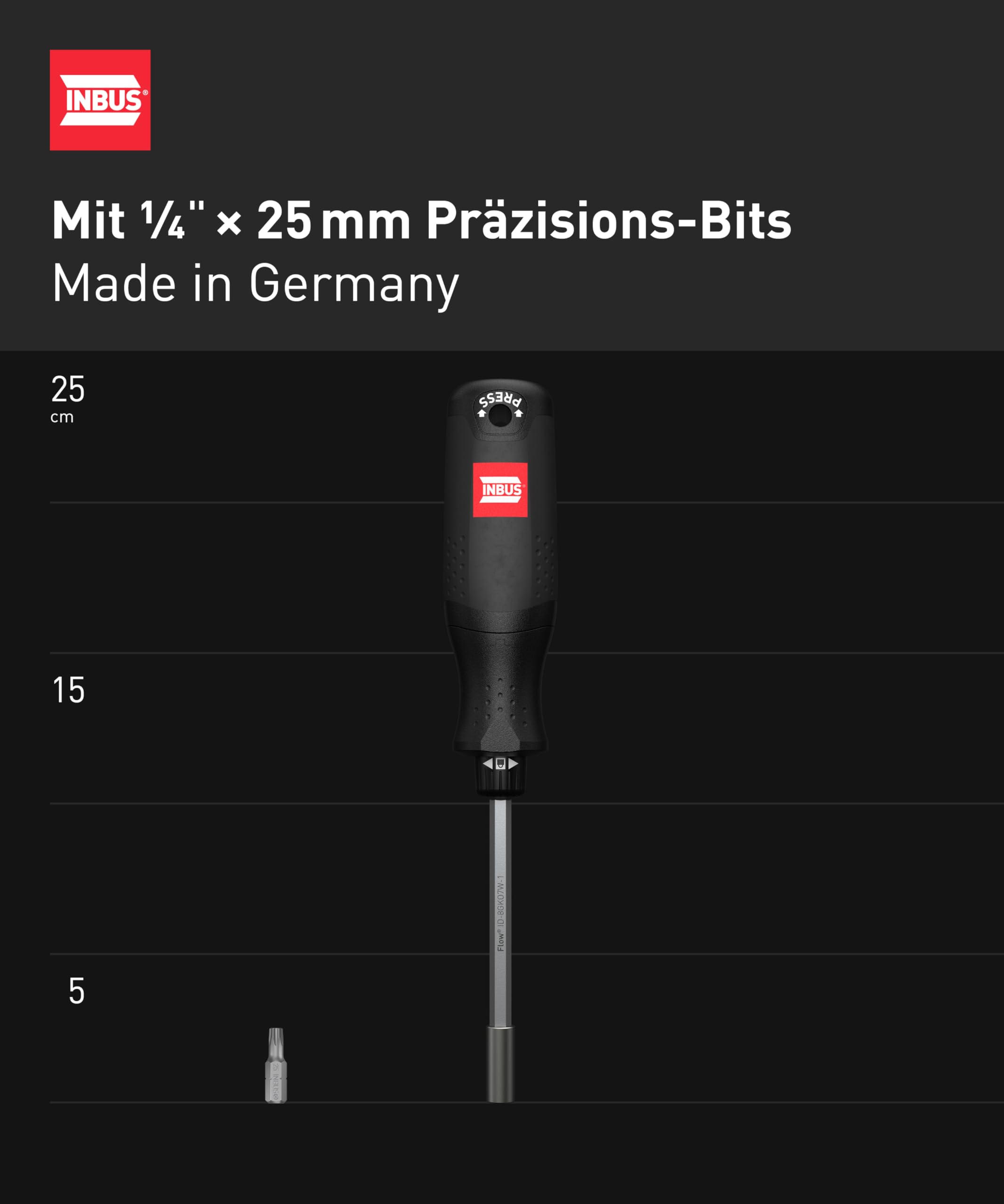 INBUS® Flow 73424 Schraubendreher inkl. 12 Bits — Made in Germany 9