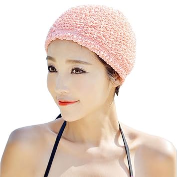Chinashow Swimming Caps Long Hair Swim Cap Cloth Fabric Swimcap