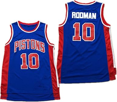 Maillot para Hombre -Detroit Pistons # 10 Dennis Rodman 11# Isiah Thomas Manta Transpirable De Malla Retro, Camiseta De Baloncesto Sin Mangas Unisex,#10 Blue,S: Amazon.es: Ropa y accesorios