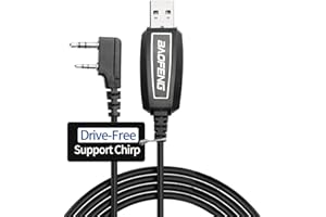 BAOFENG USB Programming Cable PL2303 Support Chirp Compatible UV-5R,BF-F8HP Pro, 5RM,K5PLUS,AR-152,GM21,UV-5G Plus,GM-15Pro Quansheng UV-K5 8 Handheld ham Radio with Driver