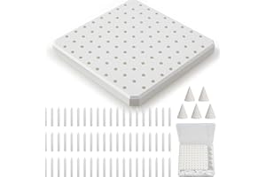 Halandar 1 Pack Ceramic Refractory Kiln Pad, High Temperature Resistant 1350°C Pottery Firing Mat with 60 Support Stilts & 5 Pyramid Nails, Reusable Kiln Furniture for Ceramics, Clay Art, Studio