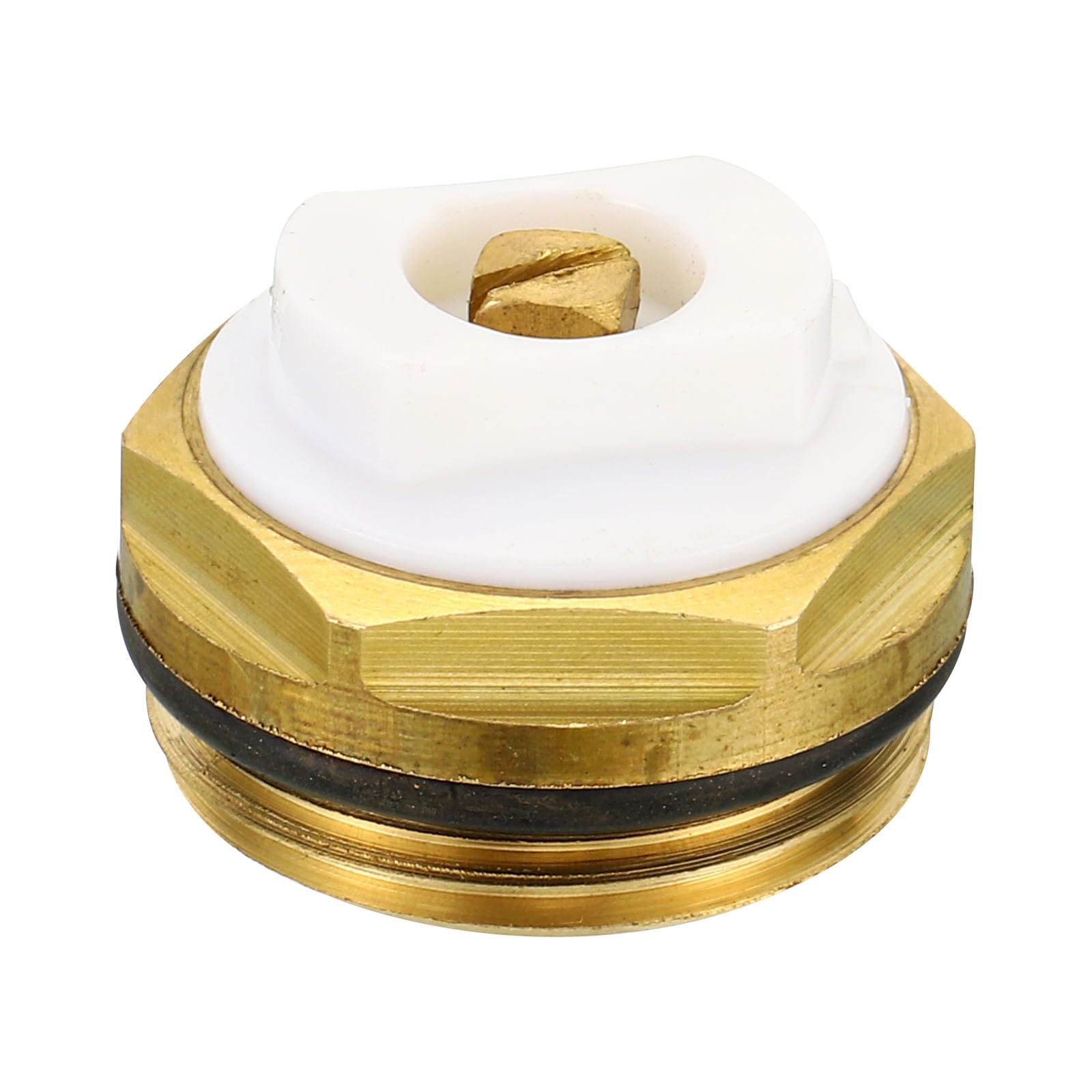 PATIKIL 3/4" BSP Male Thread Manual Radiator Air Vent Plug Valve, Brass Plug for Radiator Heater, Gold White
