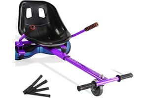HISHINE Hoverboard Seat Attachment 265lbs Capacity, 26"-34.5" Adjustable Length Hover Board Go Kart Accessory w/Comfortable&Sturdy Seat,Go Cart Compatible with 6.5” 8” 10” Hoverboard,Kids Adults