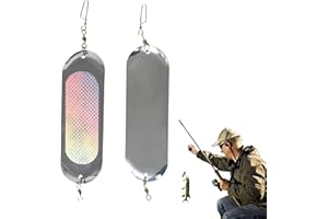 Lyfengdeam Universal 2 Pieces Fishing Bait Flasher Salmon Trolling Flasher with Light 23g Sea Fishing Flasher Board 4.5 Inch