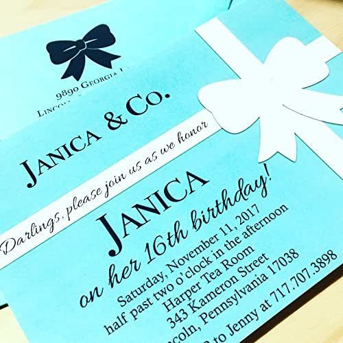 Blue Birthday Invitations Handmade Products
