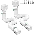 Ogutter Rain Gutter Downspout Extensions, Downspout Extender for Rainwater Drainage Flexible, Down Spout Drain Extension Pipe and Extendable from 21 to 66 Inches (2 Pack, White)