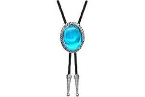 QUKE Stone Bolo Tie Native Western Cowboy Hand-woven Leather Bola Tie Necktie for Men Women