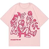 Vamtac Oversized Graphic Tees Y2k Vintage Tops for Men Streetwear Cotton T Shirts