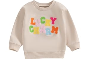 FIOMVA Baby Girl Boy Valentine Outfits Love Print Long Sleeve Pullover Sweatshirt Overszied Sweater Fall Winter Clothes