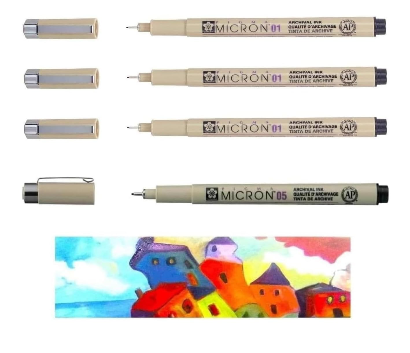 Sakura Pigma Micron 01 Black Set of 3 + 1