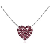 LUSTRE AND LIGHT Natural Gemstone Heart Shape Pendant Necklaces for Women in Silver/18K Yellow/Rose Gold Vermeil, Birthstone Jewelry Gifts for Her Birthday, Anniversary, Christmas, Graduation