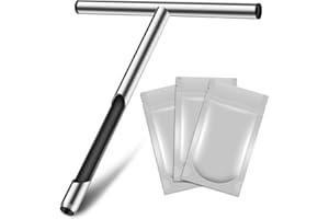 LOSTRONAUT Soil Sampler Probe 12 Inch - Tubular Contractor Grade Enforced T Handle - Stainless Steel with Core Sampling Area - Includes Soil Sample Kit Test Bags - for Garden Lawn Farm or Golf Course