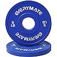 EVERYMATE Change Weight Plates 1.25LB 2.5LB 5LB Set Fractional Plate Olympic Bumper Plates for Cross Training Bumper Weight Plates Steel Insert Strength Training Weight Plates