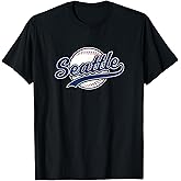 Seattle Tee Vintage Baseball Throwback Retro Design T-Shirt