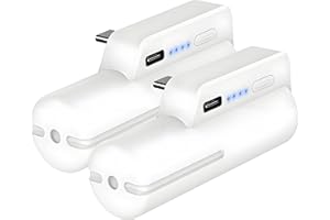 JUBOTY Battery Pack for Meta Quest 2, Fast Charging 5000mAh Lightweight Portable VR Extend Accessories Rechargeable Power Bank with Power Indicator for Extra 3 Hours Playing Time (White, 5000mAh,2PCs)