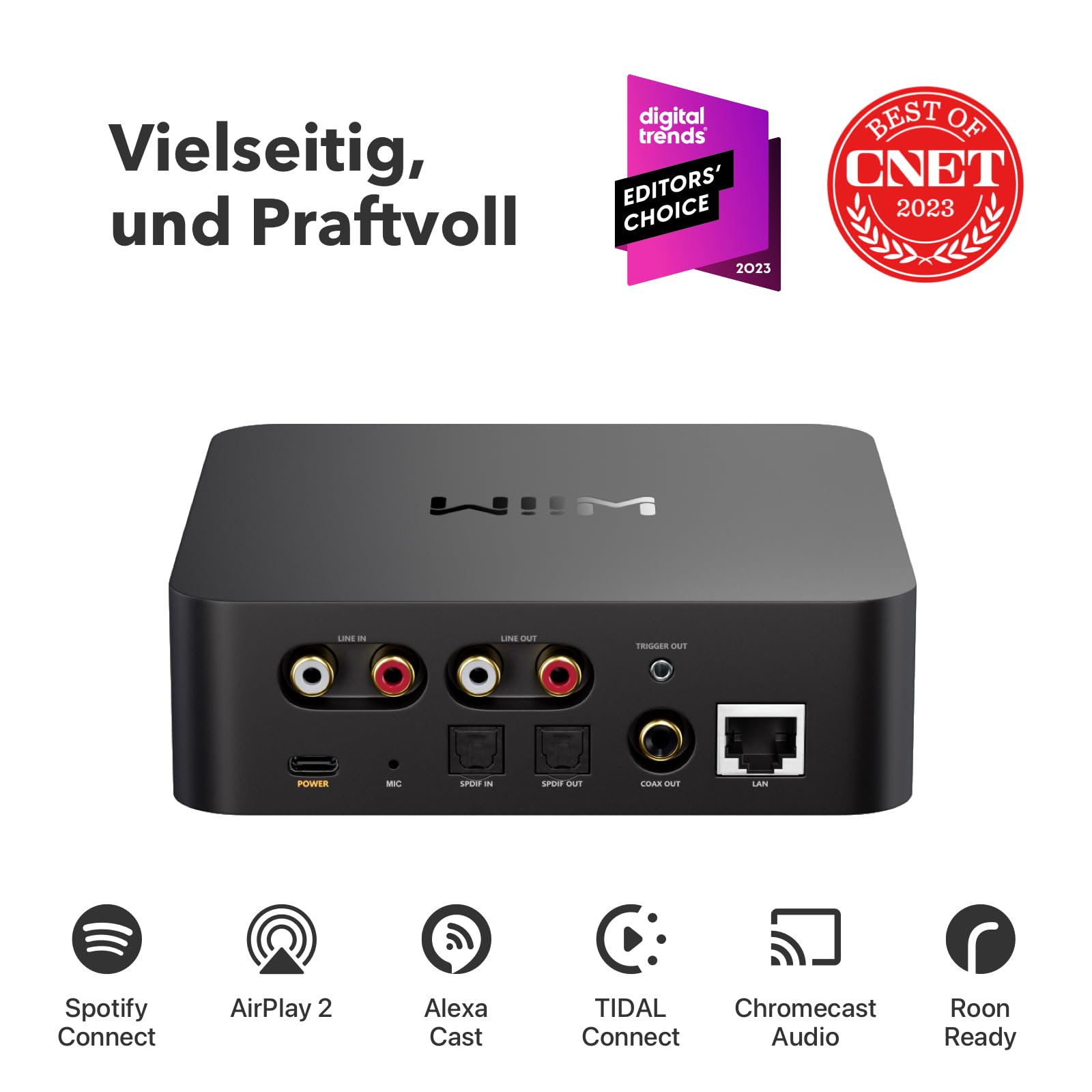 WiiM Pro AirPlay 2 Receiver, Chromecast Audio, WiFi Multiroom Streamer, funktioniert mit Alexa, Siri und Google Assistant, streamt Hi-Res Audio von Spotify, Amazon Music, Tidal und mehr Bluetooth 2