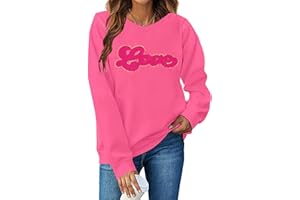 FAYALEQ Valentine's Day Sweatshirt Women: Love Heart Shirt Lover Gift Shirt I Love You More Shirt Romantic Tee Tops