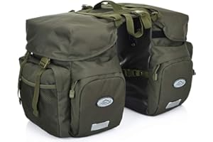 FANWU 50L Bike Panniers Bicycle Commuting Bag Waterproof Saddle Bags with Rain Cover for Bicycle Rear Rack Carrier, Support for Width Less Than 7 inches Bike Rack