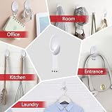 Ainiv 2-Packs 6pcs Medium Adhesive Hooks Damage-Free Wall Door Hooks 1.5kg view 7