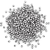 500pcs 2mm 304 Stainless Steel Round Beads Metal Tiny Smooth Rondelle Loose Spacer Ball Beads for DIY Bracelet Necklace Jewelry Crafts Making Hole: 0.8mm