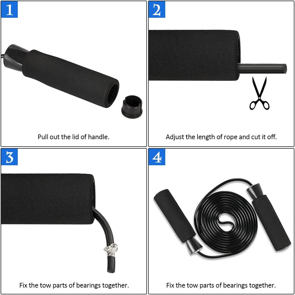 TOMSHOO 5-in-1 AB Wheel Roller Kit AB Roller Pro with Push-UP Bar, Hand Griper, Jump Rope and Knee Pad - Portable Equipment for Home Exercise, Workout (Upgraded Version) : Sports & Outdoors