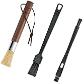 Coffee Grinder Cleaning Brush Set, Espresso Machine Brush Cleaner Tool with Walnut Wood Handle and Natural Bristles for Barista Home Kitchen