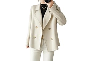 Women's Trench Coat Classic Double Breasted Fleece Peacoat Jackets Cropped Pea Coat Blazer Overcoat Winter Outwear