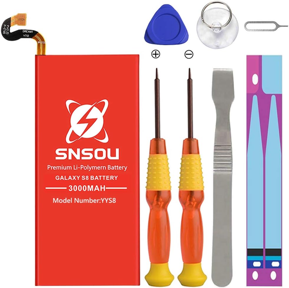 Galaxy S8 Battery, SNSOU 3000mAh Li-Polymer Replacement Battery EB-BG950ABE for Samsung Galaxy S8 SM-G950 G950V G950A G950T G950P G950R4 with Repair Replacement Kit Tools: Home Audio & Theater