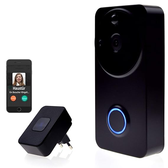 SpyBell TD8T WLAN Video Türklingel mit Kamera und drahtlos funk Tür Gong, Akku & Trafo Betrieb, Nachtsicht, Bewegungsmelder, 