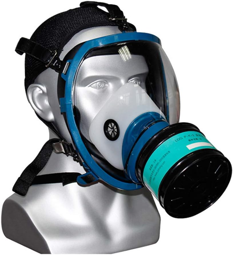 Head Mask Full Face Ventilator Biochemical (Respirator Canister) Spherical Air Respirator, Gas-Proof, Dedicated To Public Safety Protection
