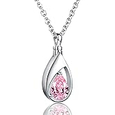 Sariel 925 Sterling Silver Cremation Jewelry Memorial CZ Teardrop Ashes Keepsake Urns Pendant Necklace for urn Necklaces Ashes Jewelry Gifts