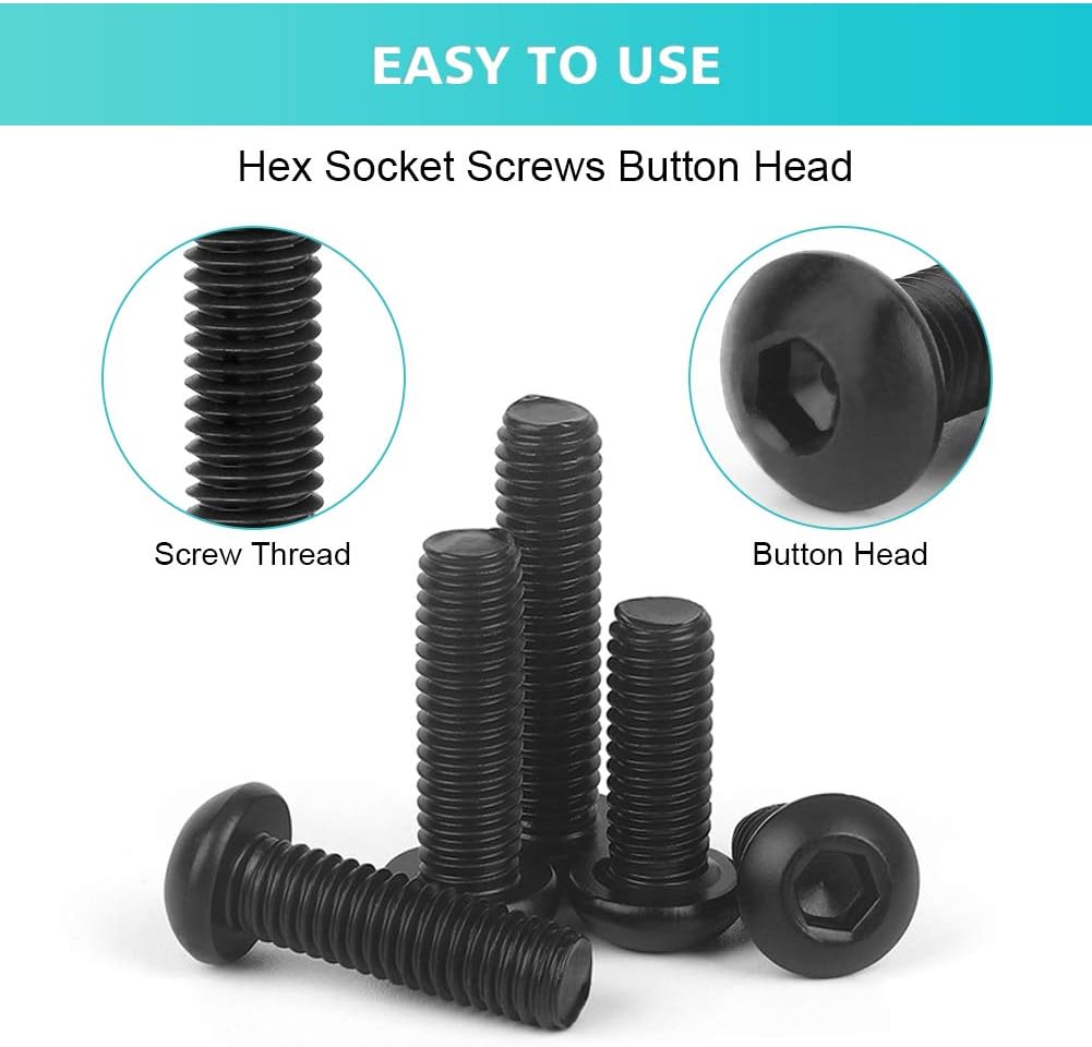 M3 Screws with Nuts and Washers Assortment Set, 300 Pcs Hex Socket Head Screws Assorted - Image 3
