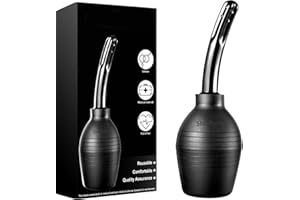 SHISHUYU 310 ML Anal Douche Enema Bulb with Storage Bag,Vaginal Douche Enema Cleaner for Women or Man ( Black)
