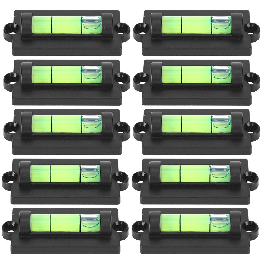 Mini Spirit Levels - 10 Piece Plastic Bubble Level Spirit Levels Bracket Level Motorhome Mount Level for Builders, Home DIY, Brick Laying, Camera Tripod, Computer Display