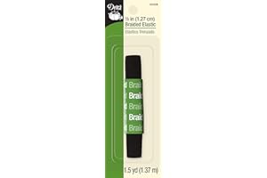 Dritz 9332B Braided Elastic, 1/2-Inch x 1-1/2-Yard, Black
