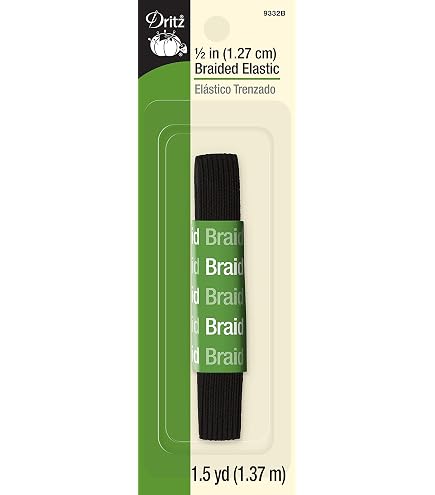 Élastique Tressé Noir 200m X 5mm - Polyester, Fabriqué En France, Neuf