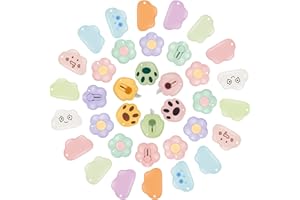Jspupifip 36 Pcs Mini Retractable Box Cutter, Bear Claw Mini Flower Cloud Shaped Art Utility Knives Plastic Portable Small Letter Opener Slide Open for Envelopes Cutting DIY Crafts Multi-color
