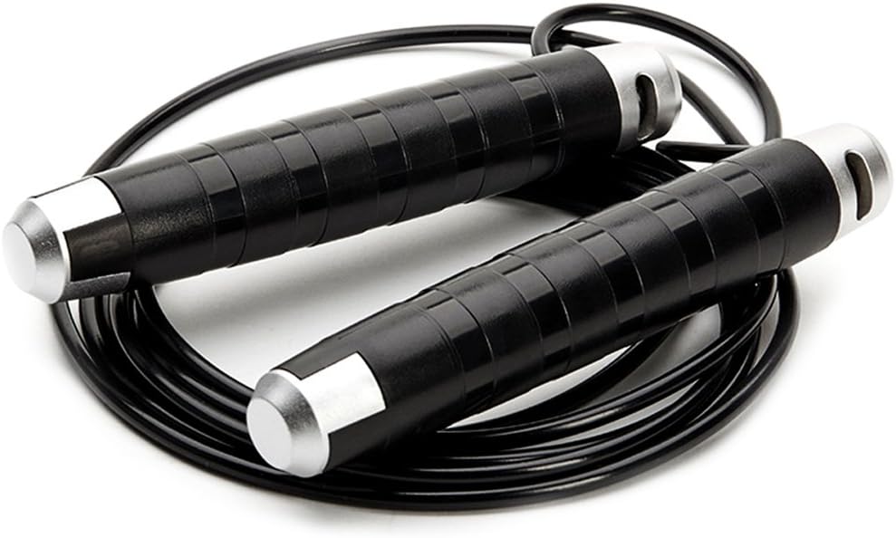 Jiele Skipping Rope, Speed Jump Rope Skipping Rope For Fitness Adjustable Bearing Heavy Jump Ropes for Workout Endurance Training Fat Burning Exercises Fat Loss and Boxing Interval Training- Black