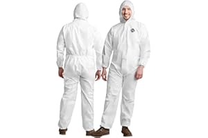Medical Nation Hazmat Suit - 6 Size Options with Hood Attached - Hazmat Suit Disposable Coverall | Full Body Painters Suit