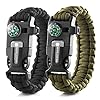 X-Plore-Gear-Emergency-Paracord-Bracelets-Set-Of-2-The-ULTIMATE-Tactical-Survival-Gear-Flint-Fire-Starter-Whistle-Compass-ScraperKnife-BEST-Wilderness-Survival-Kit-For-CampingFishing-More