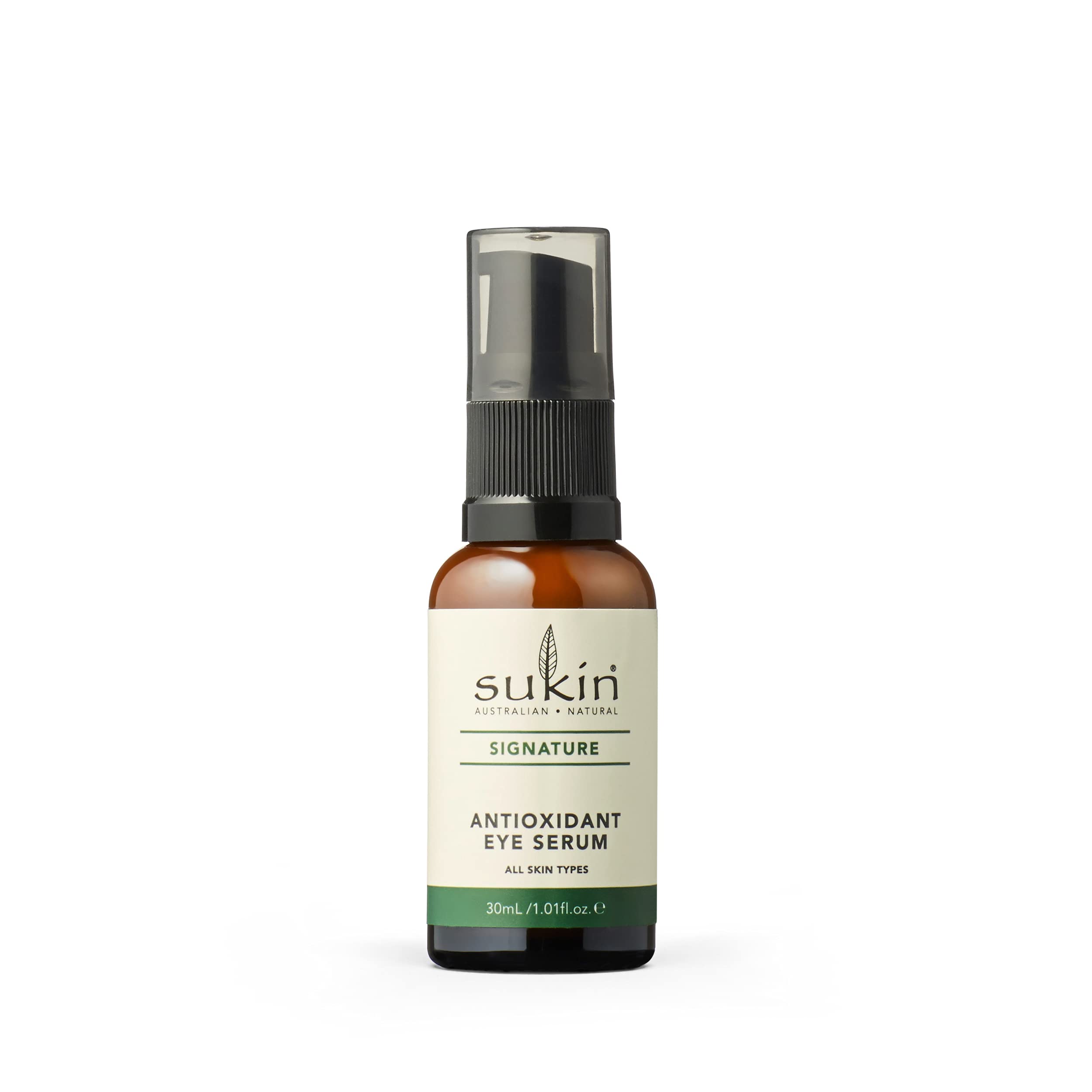 Sukin Signature Antioxidant Eye Serum 35ml - with a blend of Aloe Vera and Cucumber; cruelty free & vegan friendly - fragrance free, fight the signs of premature ageing.